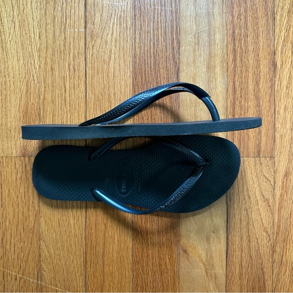 Havaianas Women's Slim Flip-Flop Sandals Black Size 7 - Picture 4 of 5